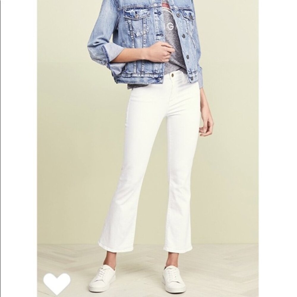 Frame Le Crop Mini Boot Jeans in Blanc Flared Legs Size 28 NEW with tags